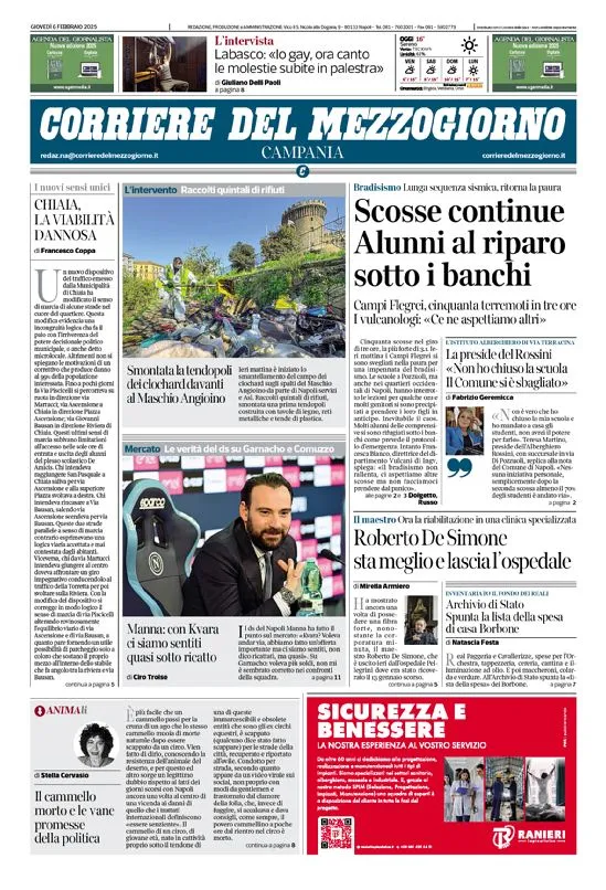 Prima-pagina-corriere del mezzogiorno-del-2025-02-06